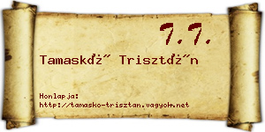 Tamaskó Trisztán névjegykártya